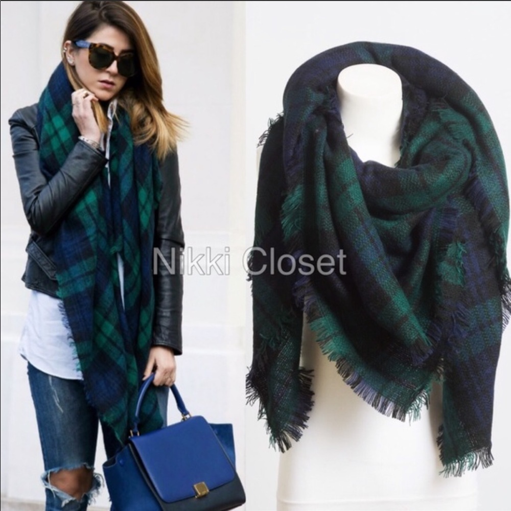 Oversized Blanket Tartan Scarf Wrap Plaid Comfy - Picture 2 of 5